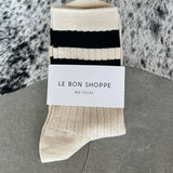 Her Varsity Socks - Cream / Black
