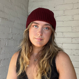Merino Wool Beanie - Wine