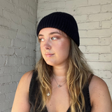 Merino Wool Beanie - Navy