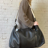 Malbec Weekend Bag - Black/ Leather Strap