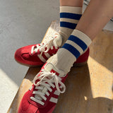 Her Varsity Socks - Azure