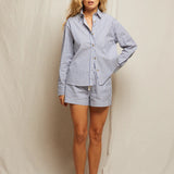 James Poplin Button Down - Chambray / Putty