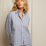 James Poplin Button Down - Chambray / Putty