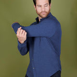 Solid Heather Reworked Shirt - Navy