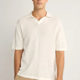 Relaxed Knit SS Polo - Natural