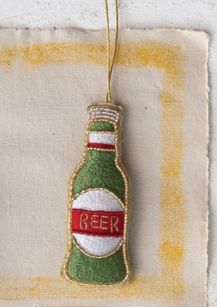Fabric Beer Bottle Ornament