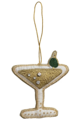 Beaded Cocktail Ornament - Champagne