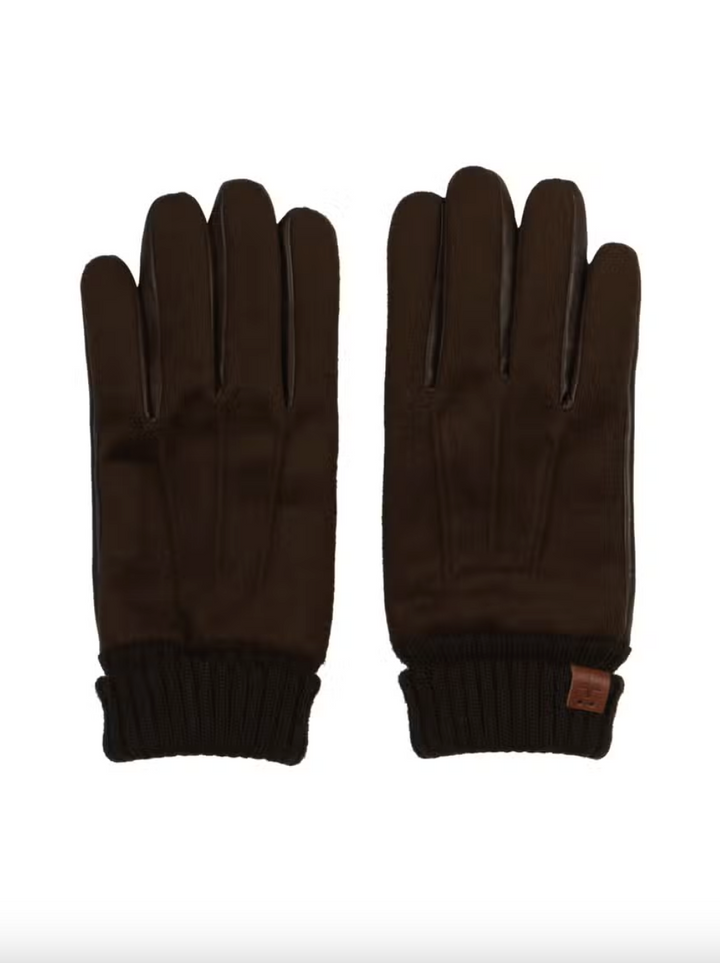 Wool & Leather Gloves - Brown
