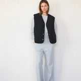 Wide Leg Sweatpants - Heather Grey