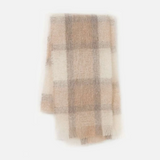 Drumin Mohair Scarf - Fawn Plaid