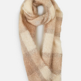 Drumin Mohair Scarf - Fawn Plaid