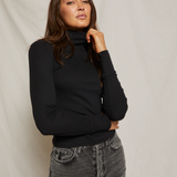 Hayden Rib Turtle Neck - Black