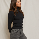 Hayden Rib Turtle Neck - Black
