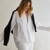 James Poplin Button Down - White