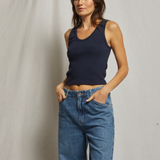 Blondi Rib Tank - Navy