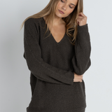 Adele Oversized L/S Knit Top - Graphite