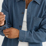 Textured Wale Shirt - Washed Indigo