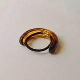Wide Crescent Ponytail Hair Tie - Brown