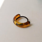Wide Crescent Ponytail Hair Tie - Brown