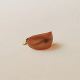 Curved Resin Hair Tie - Brown