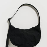 Medium Nylon Crescent Bag - Black