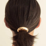 Narrow Crescent Metal Cuff Hair Tie - Gold