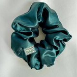 Midi Satin Scrunchie - Deep Peacock