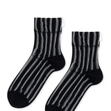 Mykonos Sheer Short Crew Sock - Black