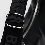 Medium Recycled Leather Crescent Bag - Black
