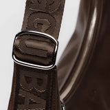 Medium Recycled Leather Crescent Bag - Brown