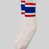 Retro Stripe Crew Socks - Royal/ Red
