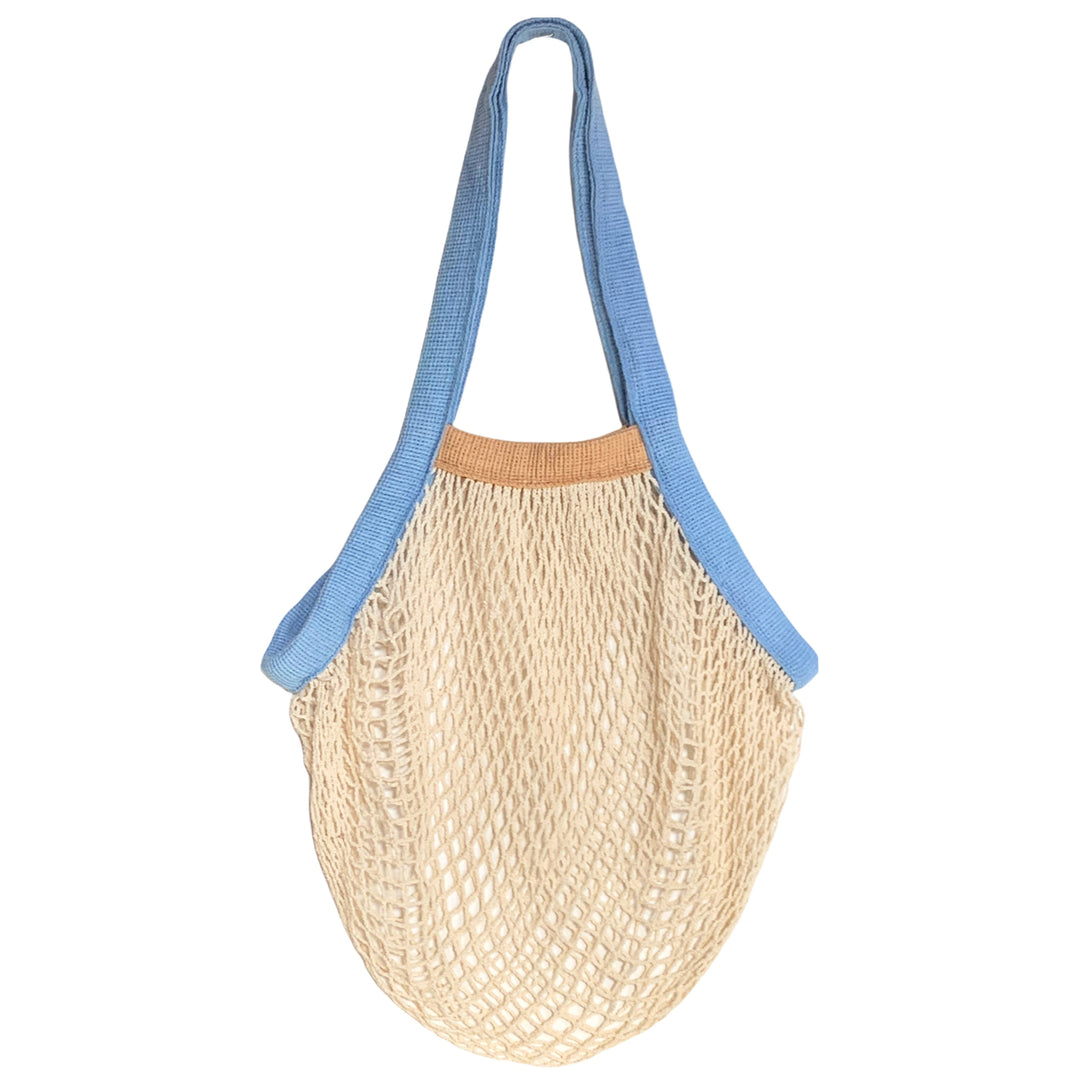 Two Tone Market Bag - French Blue/ Wheat
