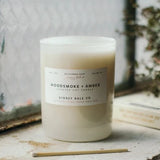 White frosted glass candle