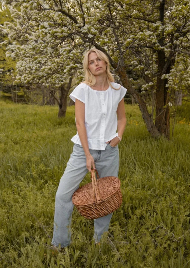 Button Tank - White