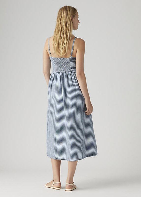 Alessie Bustier Dress - Mischa Stripe Denim