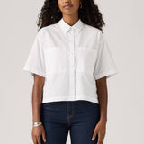 Harlie Cropped Shirt - Bright White