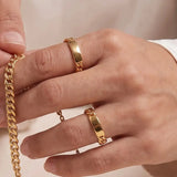 Chain Plate Ring - Gold