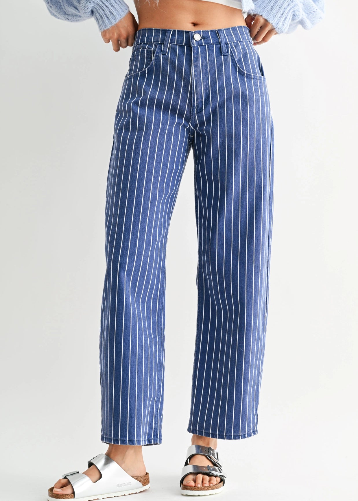 Barrel Jean - Navy Stripe