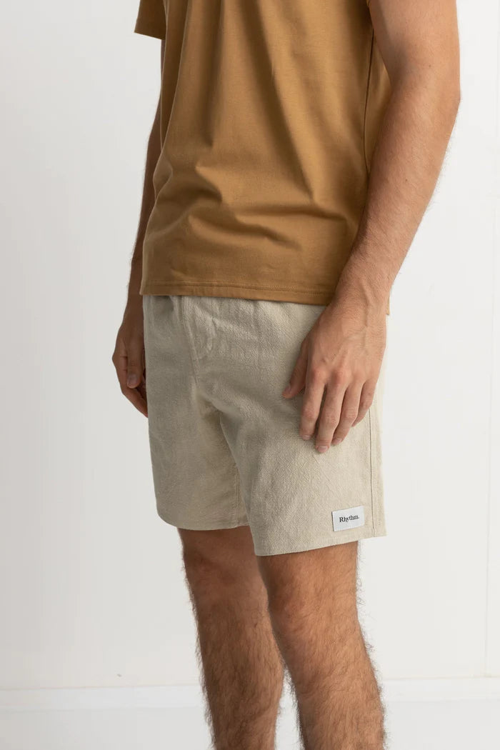 Textured Linen Shorts - Sand