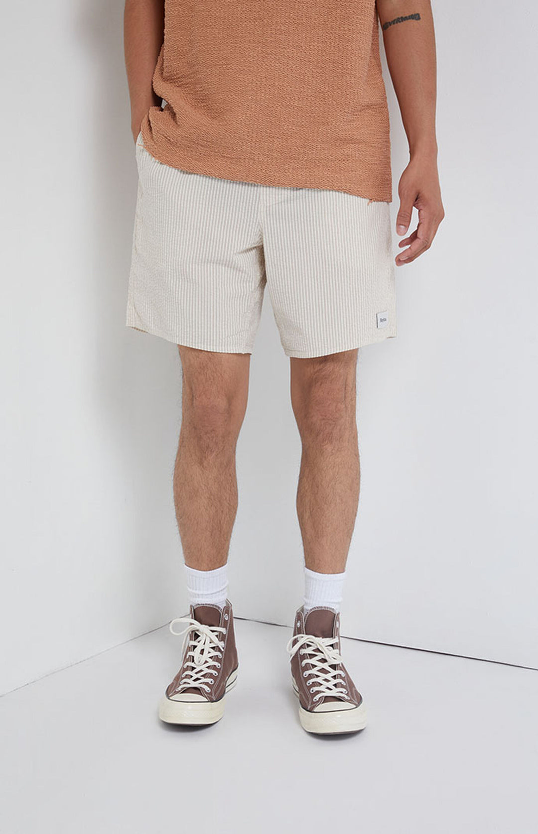 Seersucker Stripe Jam Shorts - Cream