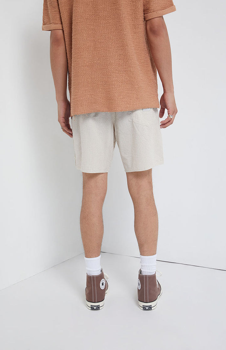 Seersucker Stripe Jam Shorts - Cream