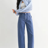 Barrel Jean - Navy Stripe