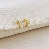 Petite Double Pearl Earrings - Gold