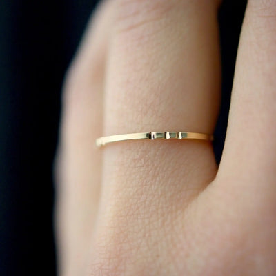 Square Lined Stacking Ring