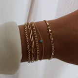 Holland Round Box Chain Bracelet - Gold