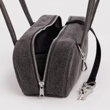 Small Denim Bowler Bag - Black Denim