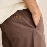 Worn Path Textured Linen Shorts - Oak