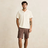 Worn Path Textured Linen Shorts - Oak