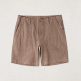 Worn Path Textured Linen Shorts - Oak