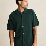 Textured Knit SS Shirt - Forest